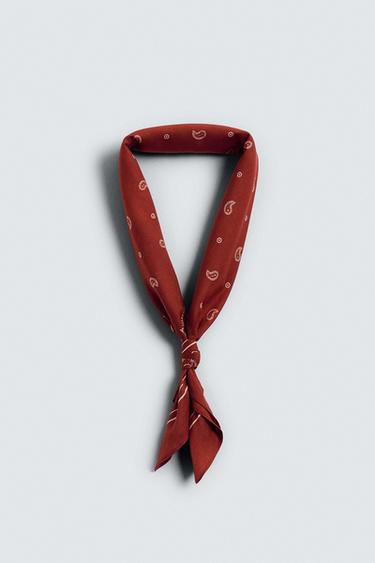 PAISLEY PRINT BANDANNA - Red by Zara