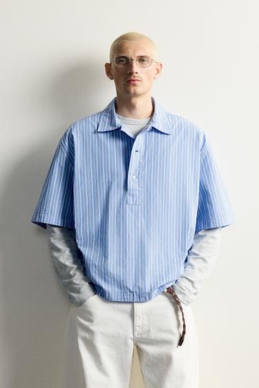 TOMATO PRINT POLO SHIRT — Blue / White 2