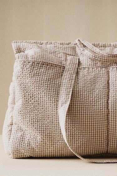 SAC DE MATERNITÉ À CARREAUX VICHY - Gris de Zara - Image 6