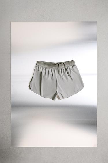 Zara SHORT RUNNING SHORTS - Taupe gray