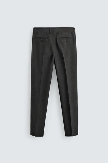 PANTALON DE COSTUME STRUCTURÉ À CARREAUX - Gris anthracite de Zara - Image 7