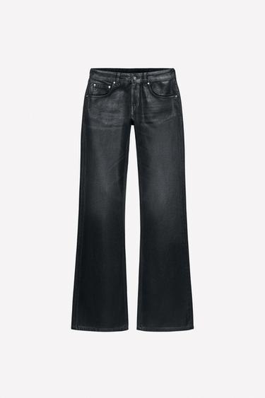 LUDOVIC DE SAINT SERNIN x ZARA WAXED FLARE JEANS - Charcoal by Zara