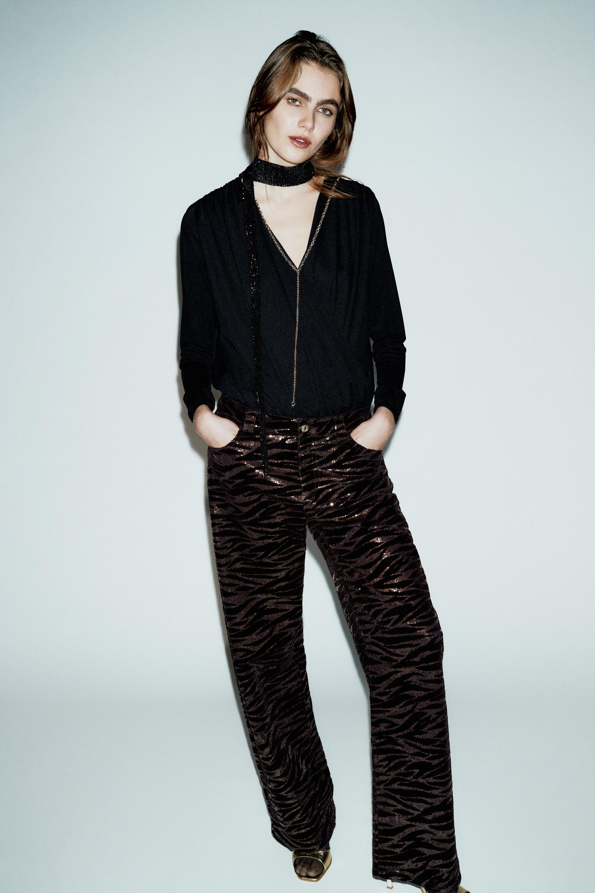 VELVET SEQUIN PANTS