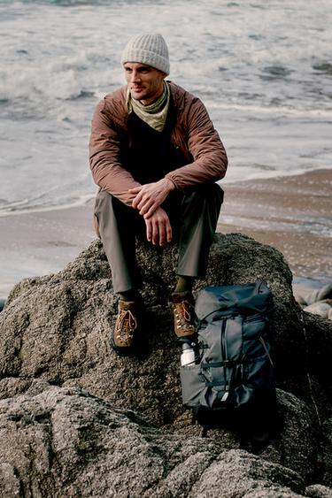 TECHNICAL COMBINED FLEECE HOODIE - Dark pink by Zara