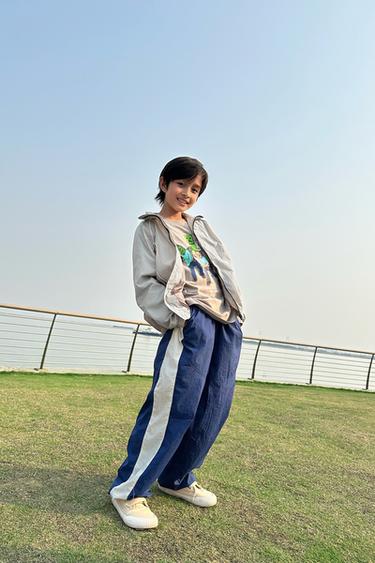 Zara WATER-REPELLENT 抗水慢跑長褲 - 藍色