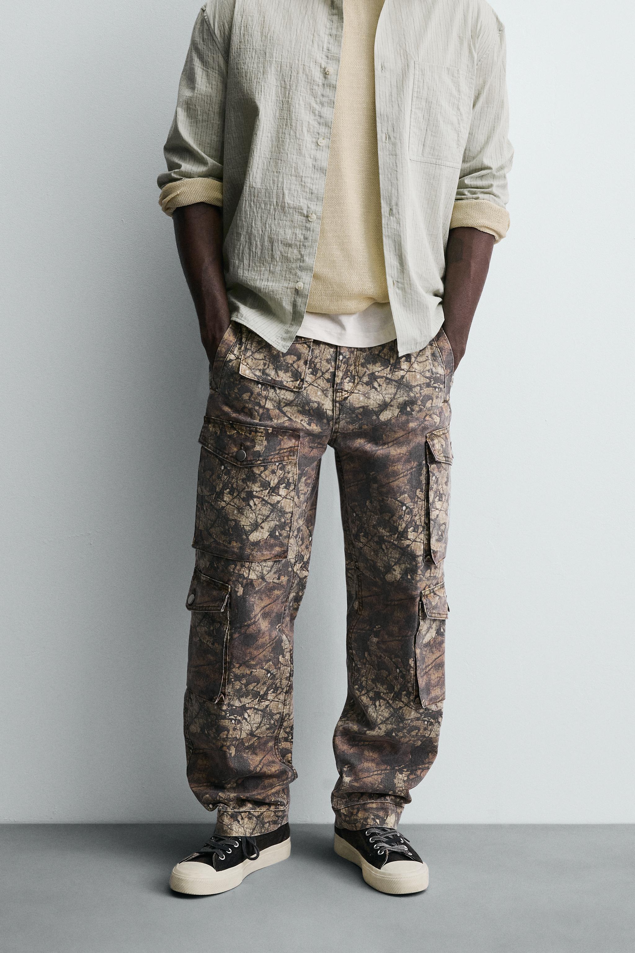 ABSTRACT PRINT POCKET CARGO PANTS Printed ZARA United States