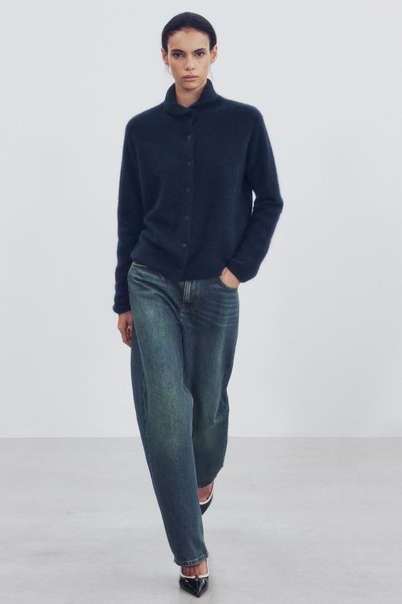 100% BRUSHED EFFECT WOOL JACKET - Ink blue by Zara - Image 0