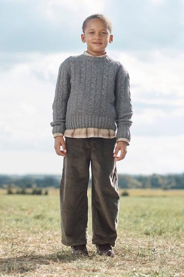 100% WOOL CABLE-KNIT JUMPER LIMITED EDITION - Grey by Zara