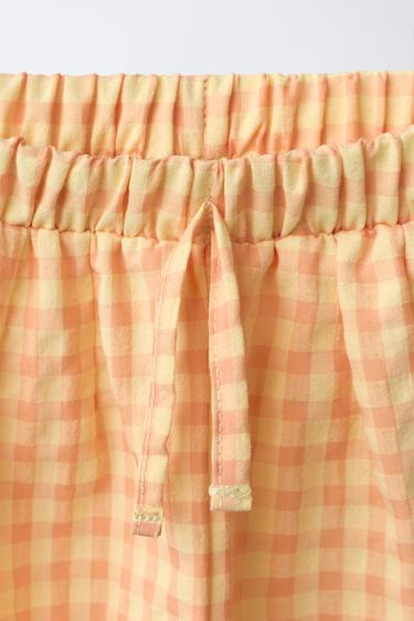 RELAXED GINGHAM TROUSERS - Tangerine by Zara - Image 2