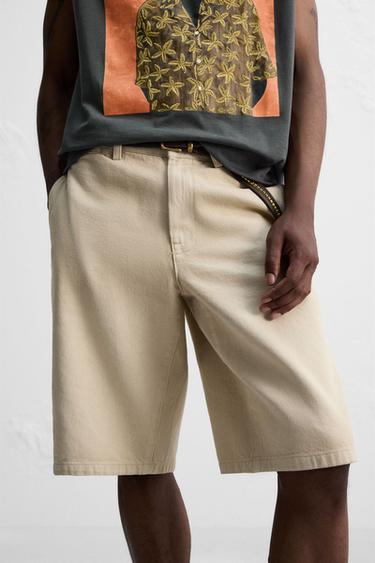 BAGGY FIT BERMUDA SHORTS © OTIS KWAME KYE QUAICOE - camel by Zara