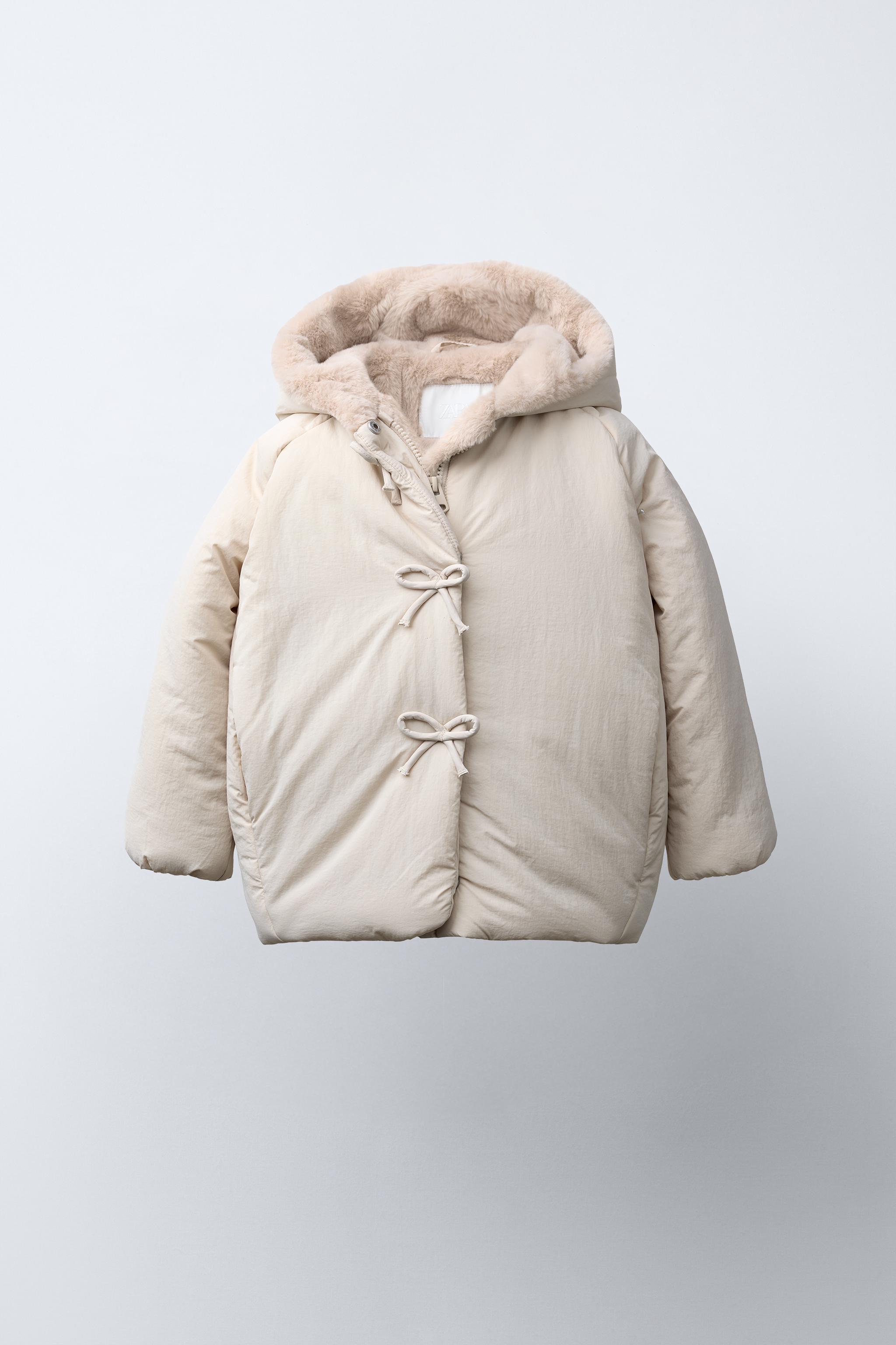 即日発送　Treat ürself wool like jaket WATER REPELLENT PUFFER COAT WITH BOWS - Ecru | ZARA United