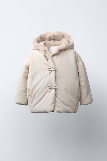 Zara VEEKINDEL TEPITUD MANTEL PAELTEGA - Ecru - Pilt 0