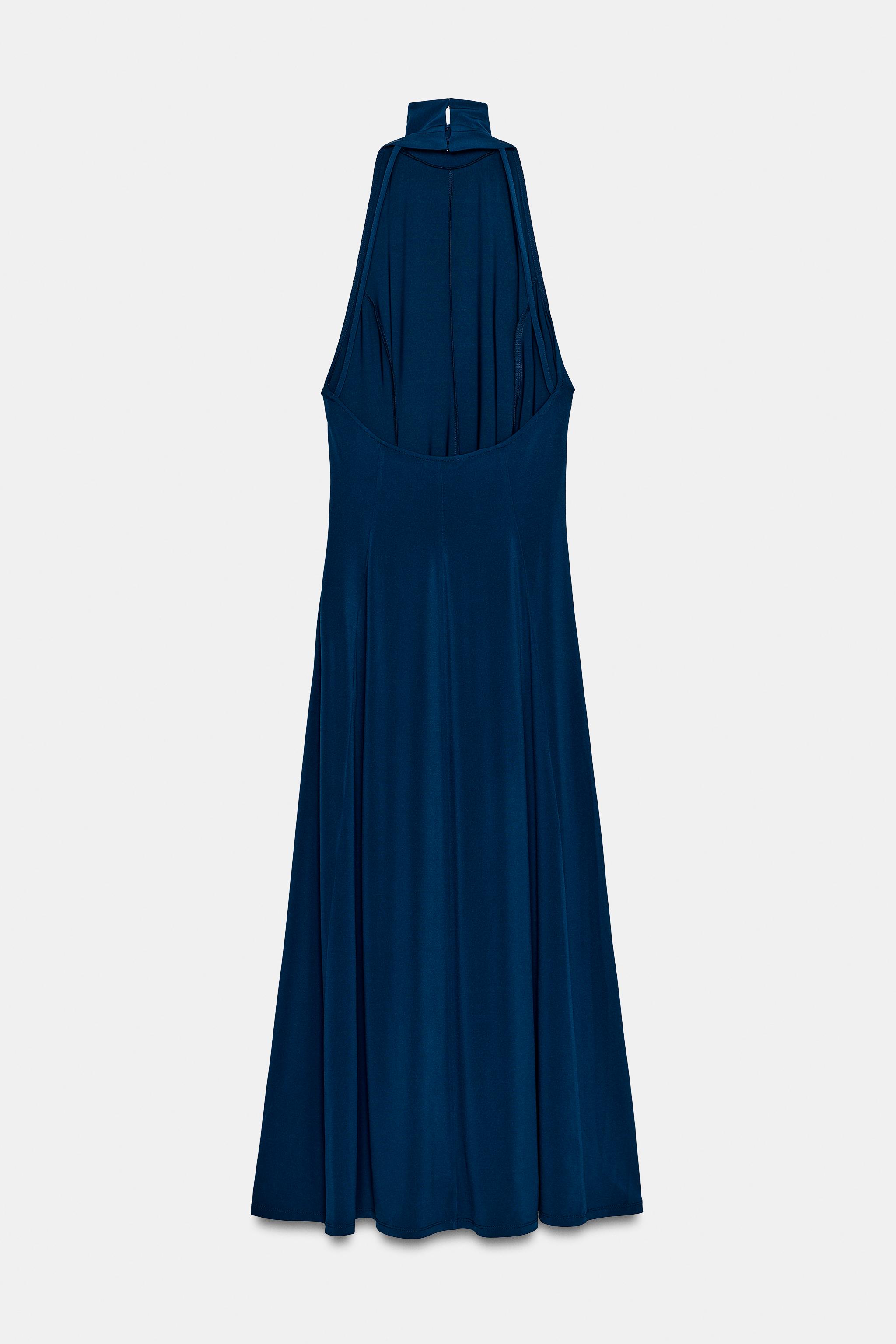disney princess cinderella blue dress Love Bonito Dark Blue Satin Cami Dress main image 1