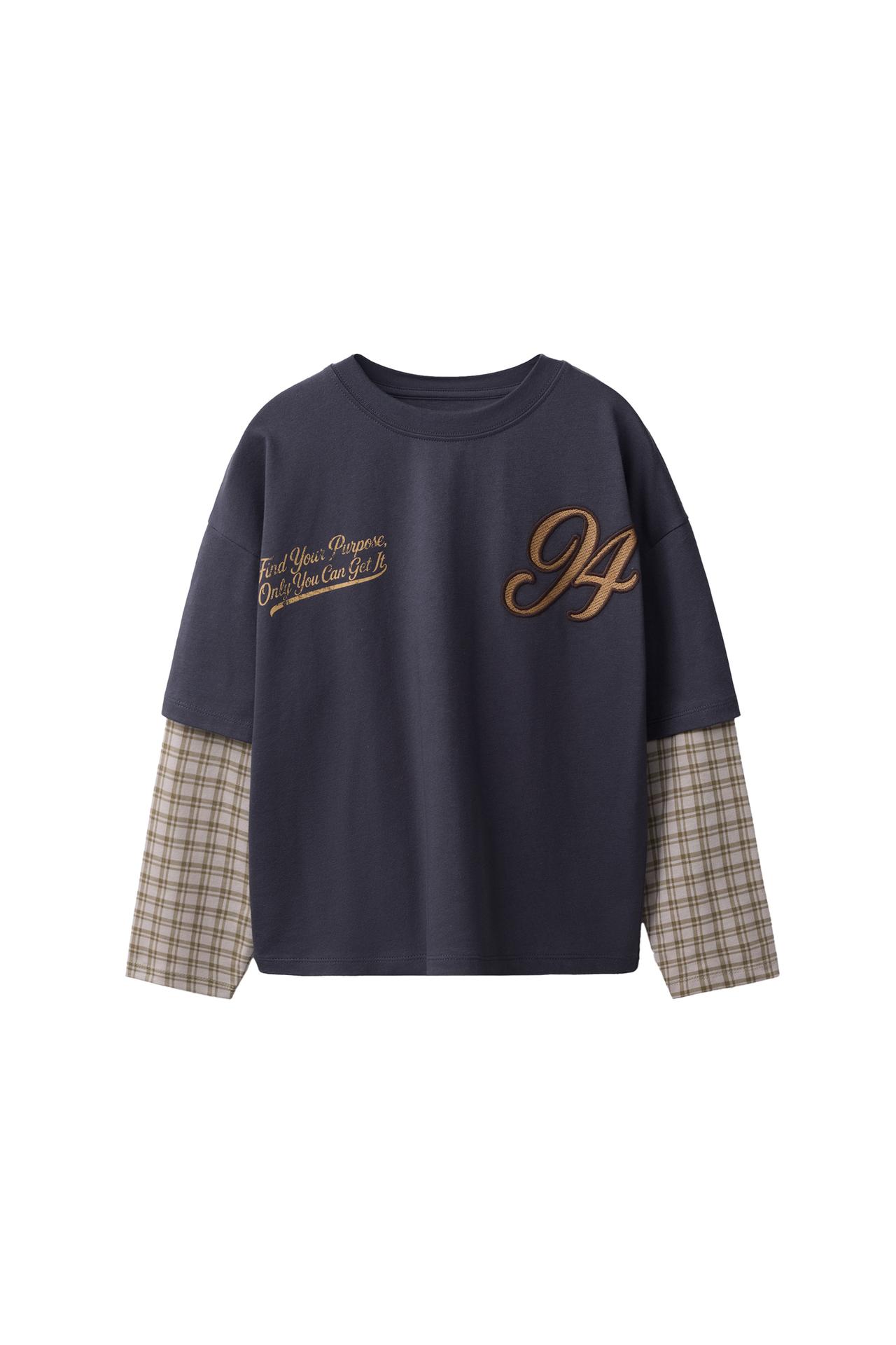 CHECKS DOUBLE SLEEVE T-SHIRT