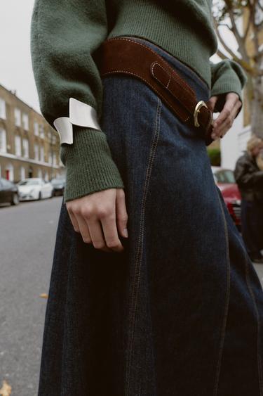 ASYMMETRIC KNIT JUMPER WITH CUFF DETAIL - Mid-green by Zara - Image 4