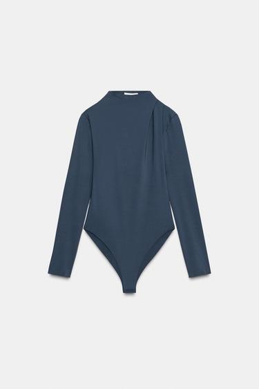 GATHERED BODYSUIT - Blue by Zara - Image 4