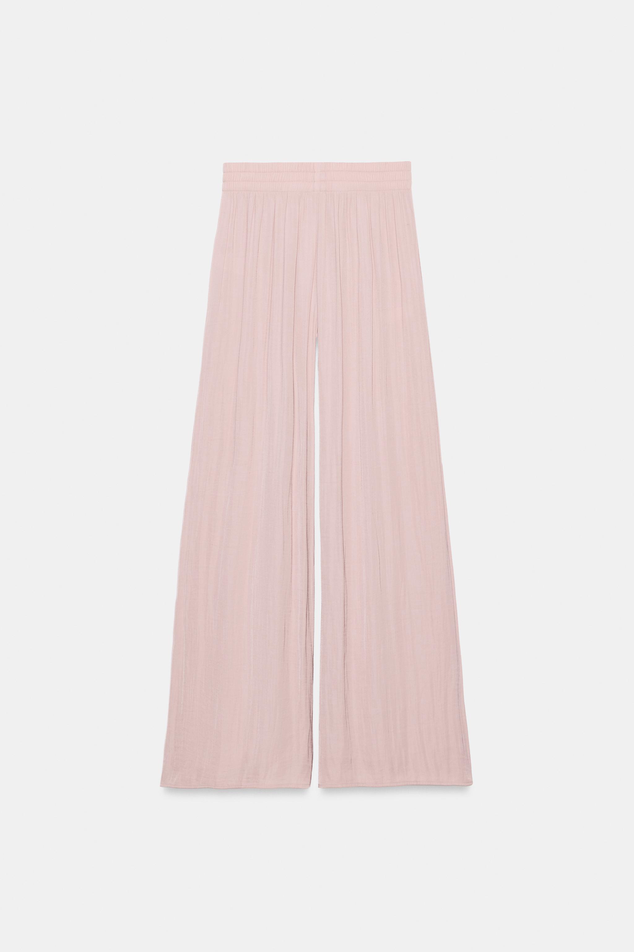 FLOWY WIDE LEG PANTS - Pink | ZARA United States display picture 1