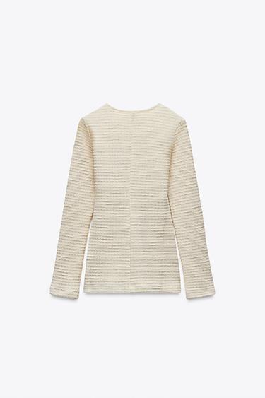 TOP STRUCTURÉ À LACETS - Écru / Beige de Zara - Image 4