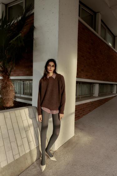 WOOL AND ALPACA JUMPER - Brown by Zara