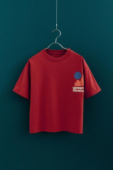 CAMISETA ESTAMPADA - Rojo de Zara