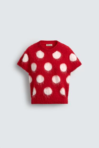 ÁO TOP DỆT KIM CHẢI LÔNG CHẤM BI HARRY LAMBERT FOR ZARA X DISNEY - Màu đỏ từ Zara