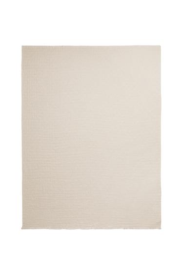 TEXTURED JACQUARD THROW - Ecru by Zara