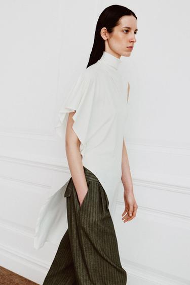 ASYMMETRIC DRAPED TOP - White by Zara