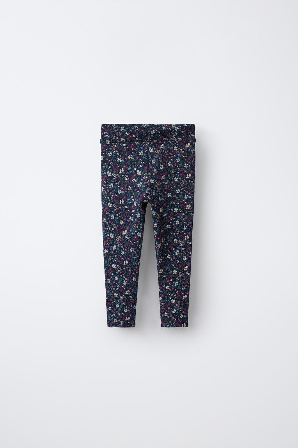 RIBBED FLORAL LEGGINGS