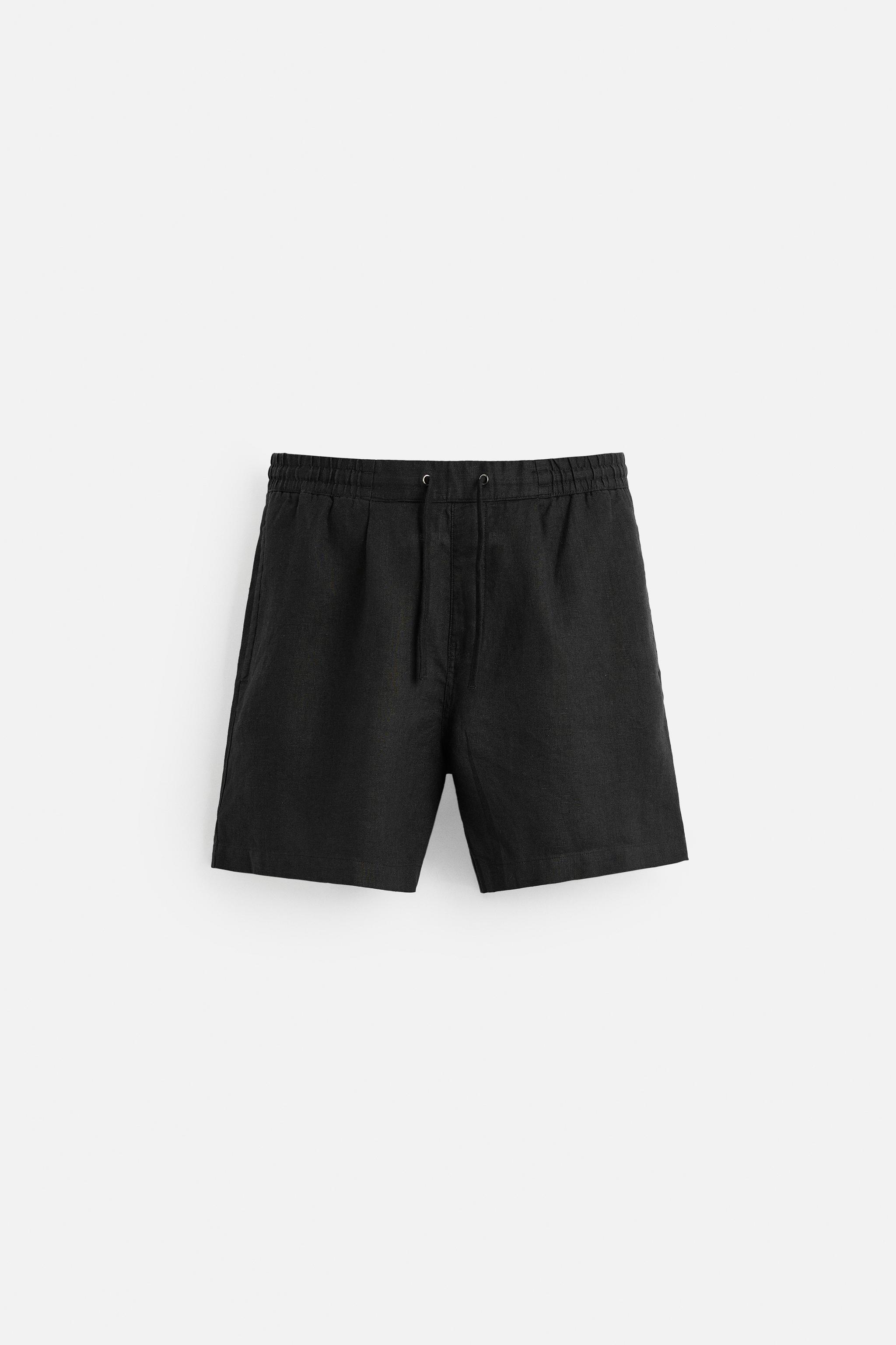 【ZARA】100%リネンバミューダパンツ ブラック | 5070/118/800 リネン100％ バミューダパンツ - ブラック | ZARA Japan / 日本