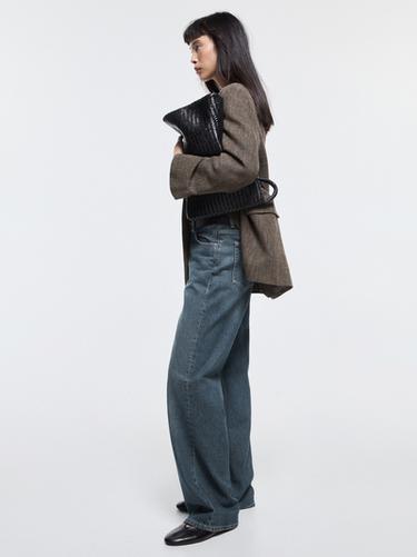 Jeans wide leg tiro medio - Azul medio de Zara