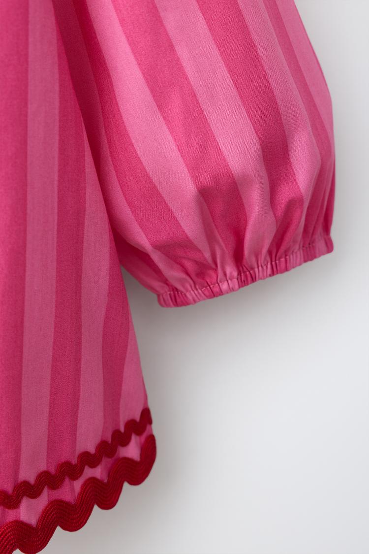 Camisa de rayas con fruncido 5
