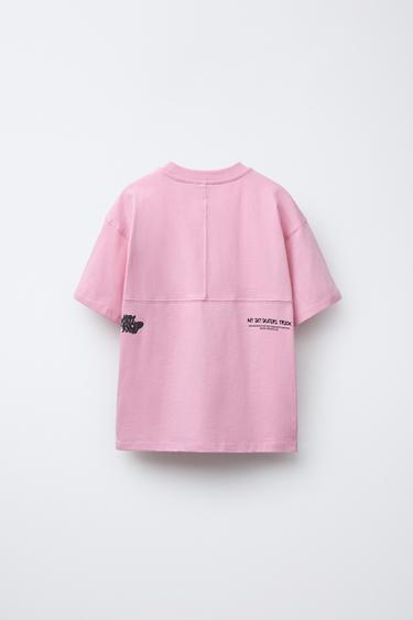 T-SHIRT TEXTE GRAFFITI - Rose de Zara - Image 1