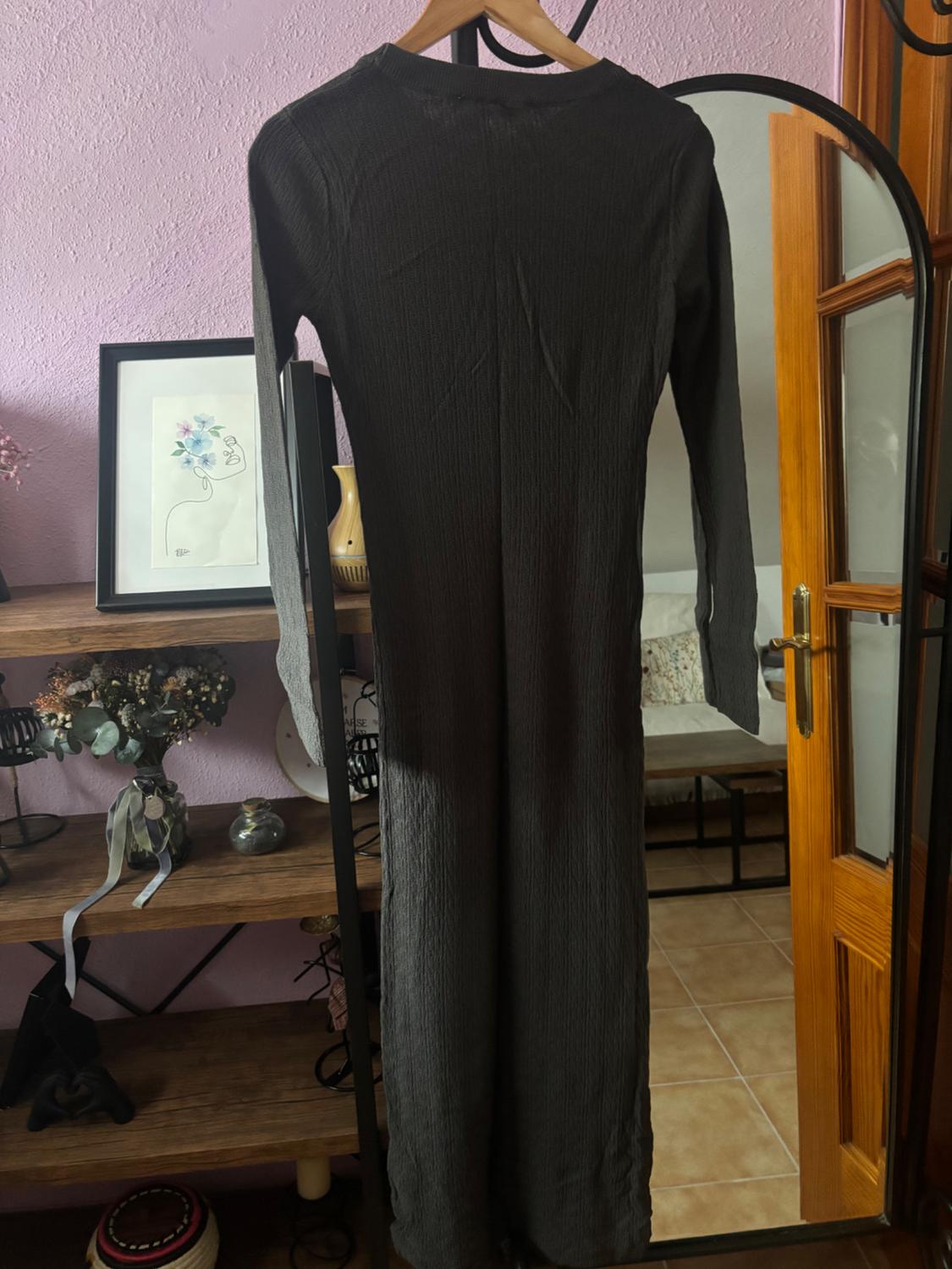 VESTIDO LARGO DE PUNTO GRIS - Image 2