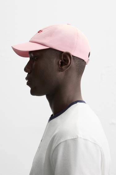 CAP WITH EMBROIDERED SLOGAN - Pink by Zara - Image 1