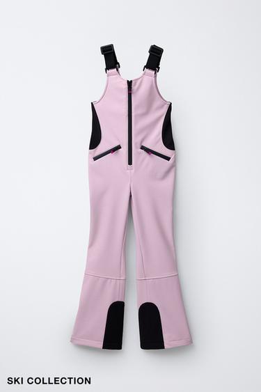 Zara HLAČE S NARAMENICAMA OTPORNE NA VODU I VJETAR RECCO® SYSTEM SKI COLLECTION – pastelno ružičasta