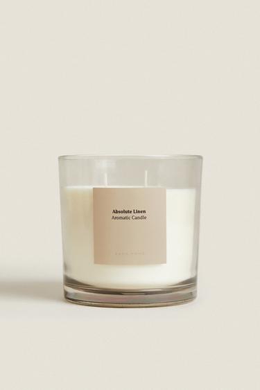 (620 G) ABSOLUTE LINEN SCENTED CANDLE - Mustard by Zara - Image 1