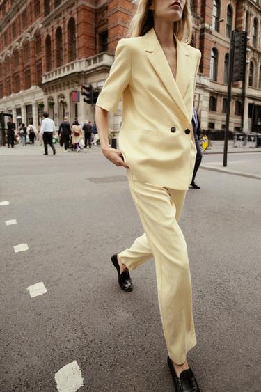 PANTALON DROIT À TEXTURE - Bis de Zara - Image 3