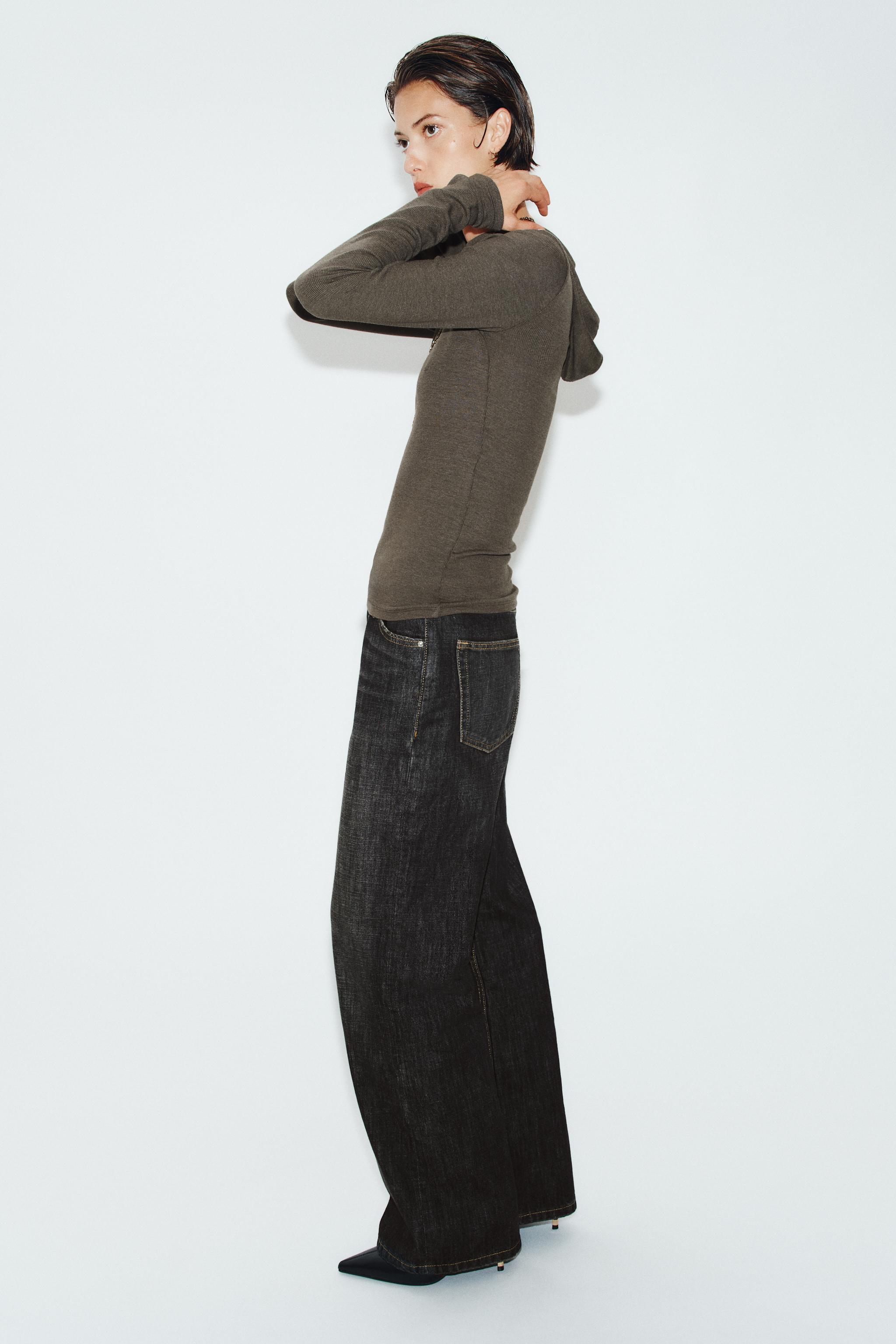 Zara KAPÜŞONLU SLIM FIT T-SHIRT görsel 3