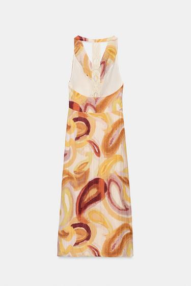 ROBE MI-LONGUE IMPRIMÉE DOS BIMATIÈRE - Multicolore de Zara - Image 7