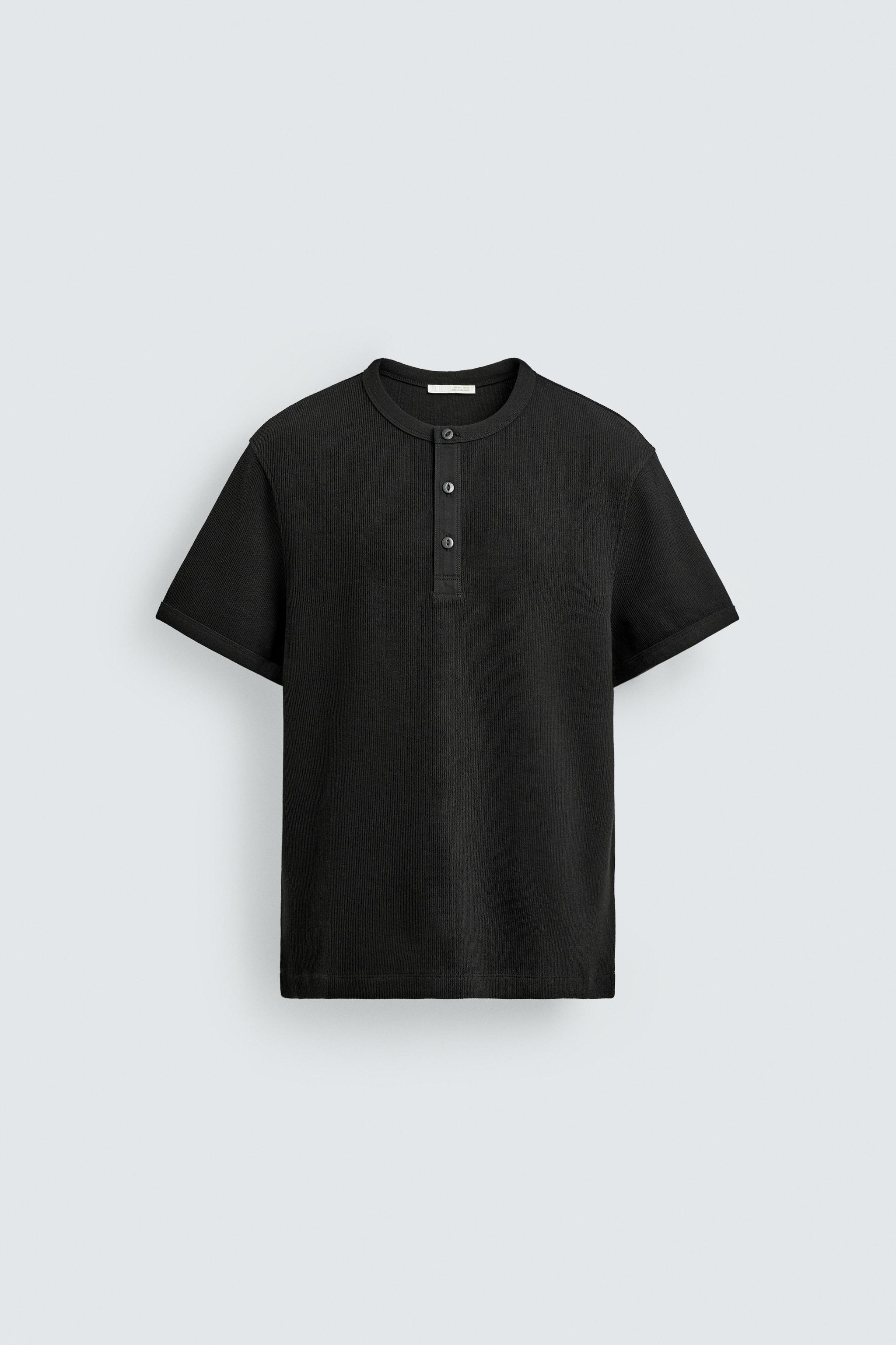 TEXTURED HENLEY SHIRT