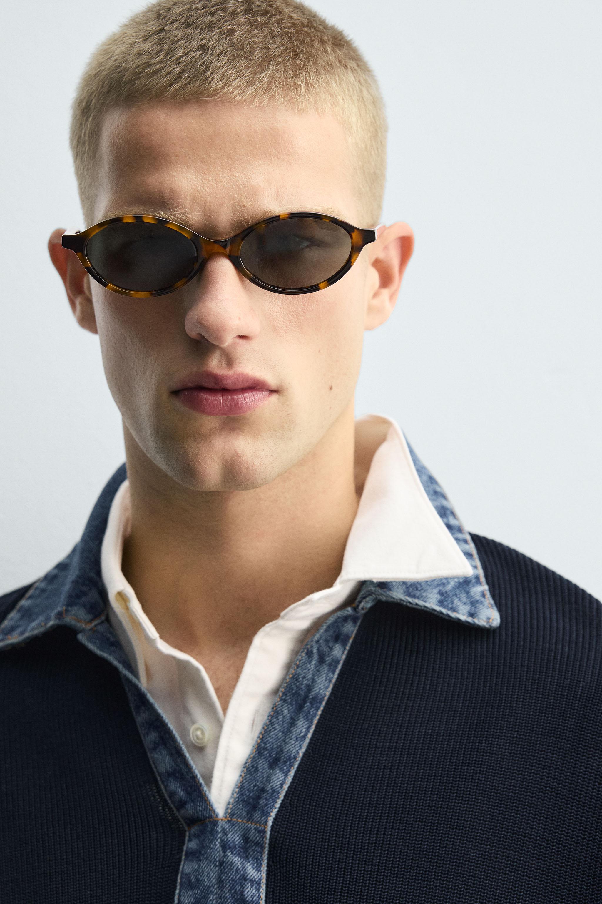 【完売品】ZARA デニムコンビ襟ニットポロシャツ Mサイズ デニムコンビ襟ニットポロシャツ - ネイビーブルー | ZARA Japan / 日本