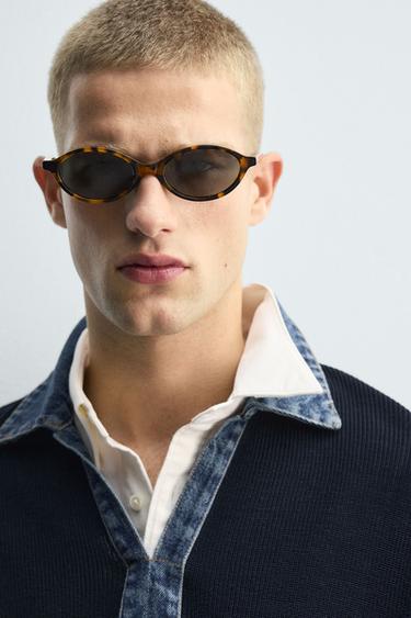 POLO DE PUNT AMB COLL COMBINAT DENIM - Marí de Zara