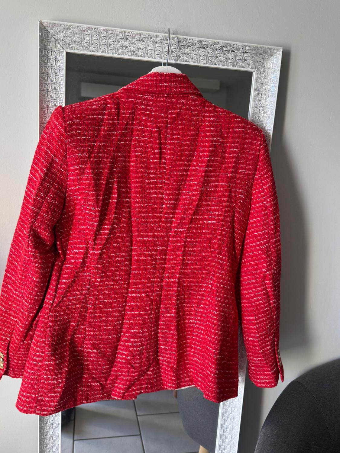 TEXTURED DOUBLE-BREASTED BLAZER - Image 2