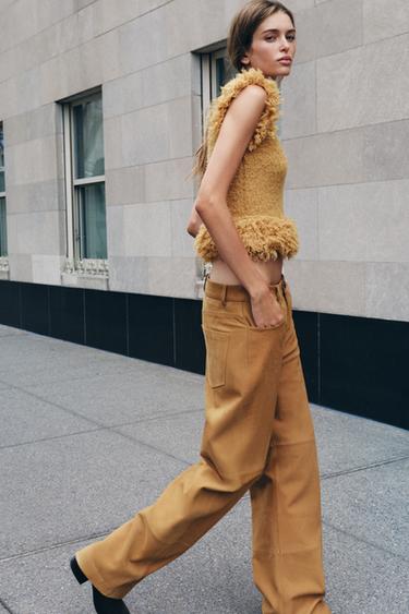FAUX FUR KNIT TOP - camel by Zara - Image 4