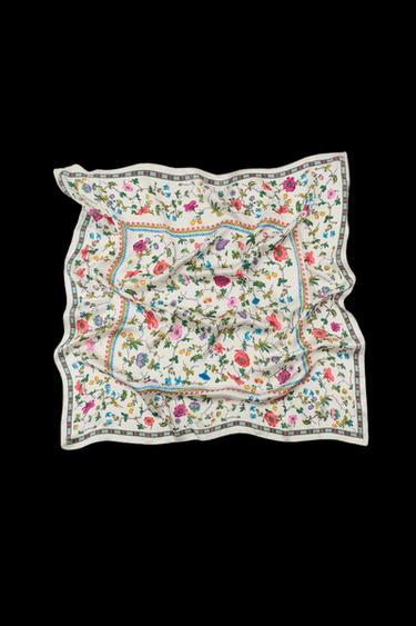 FLORAL PRINT BANDANNA - Ecru by Zara