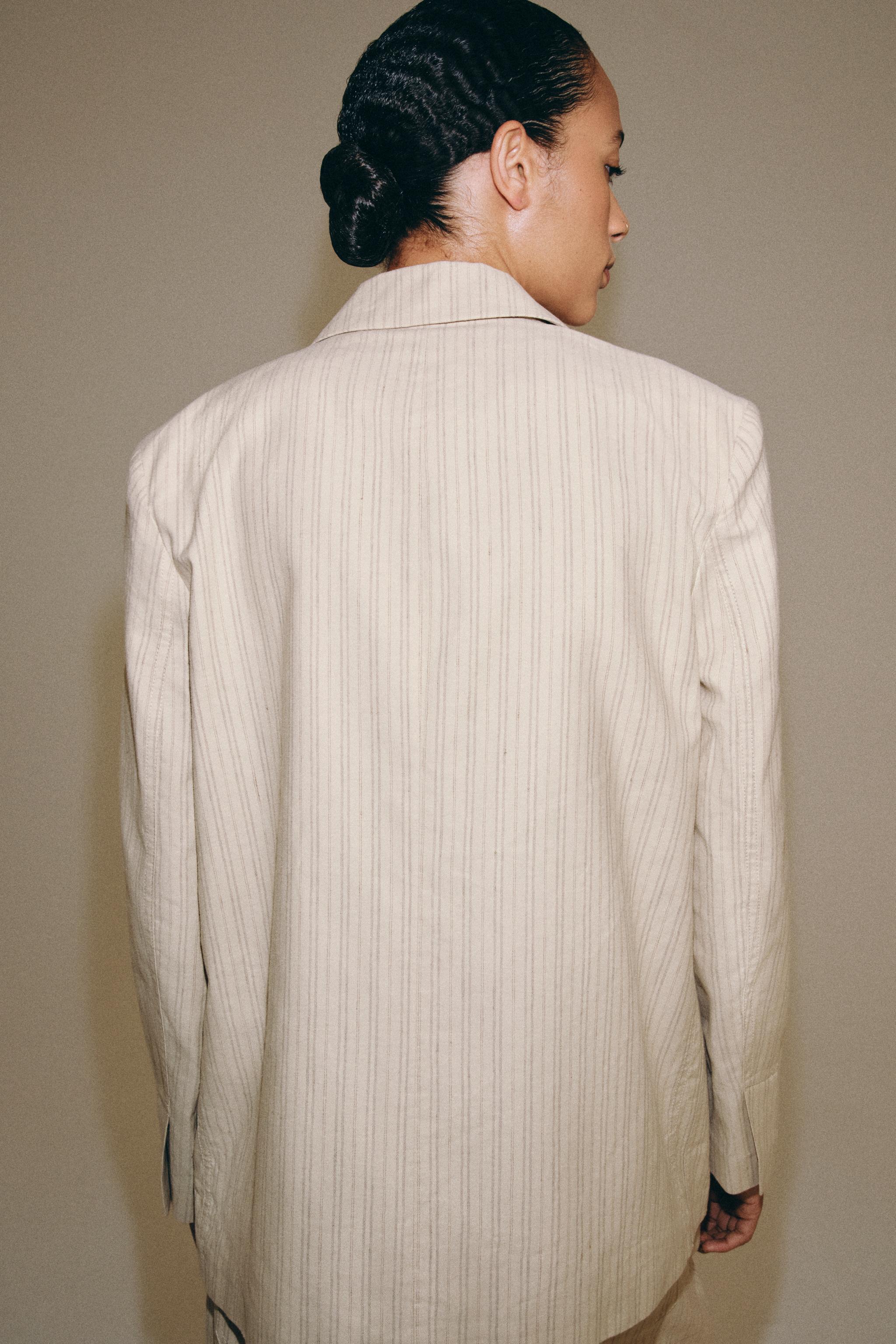 ZW COLLECTION STRIPED LINEN BLAZER