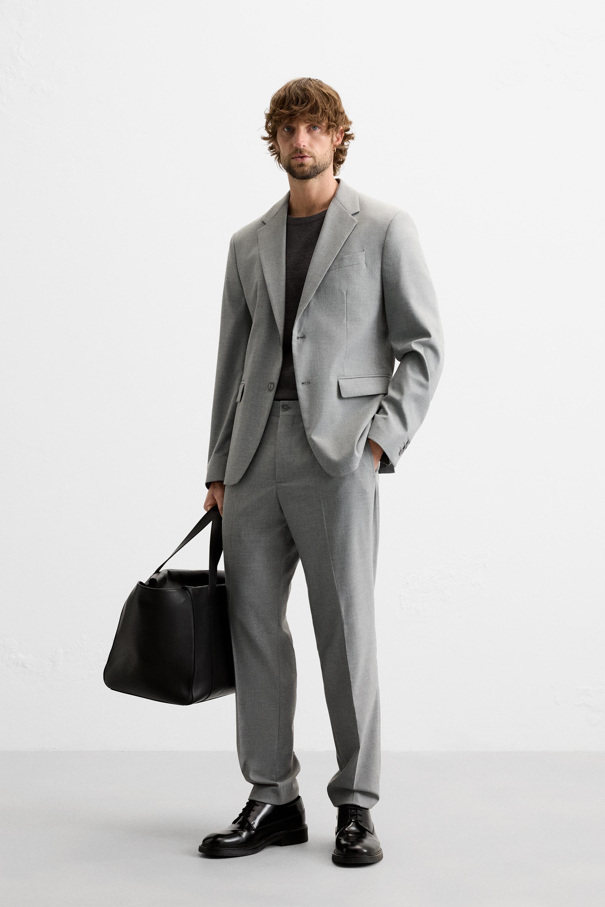 Costume gris homme zara sale