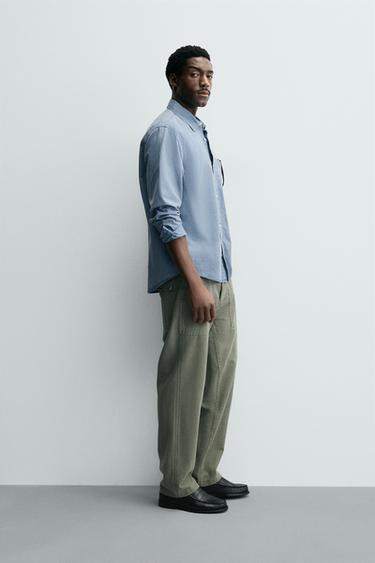 CHEMISE FLUIDE DÉLAVÉE - Bleu de Zara - Image 3