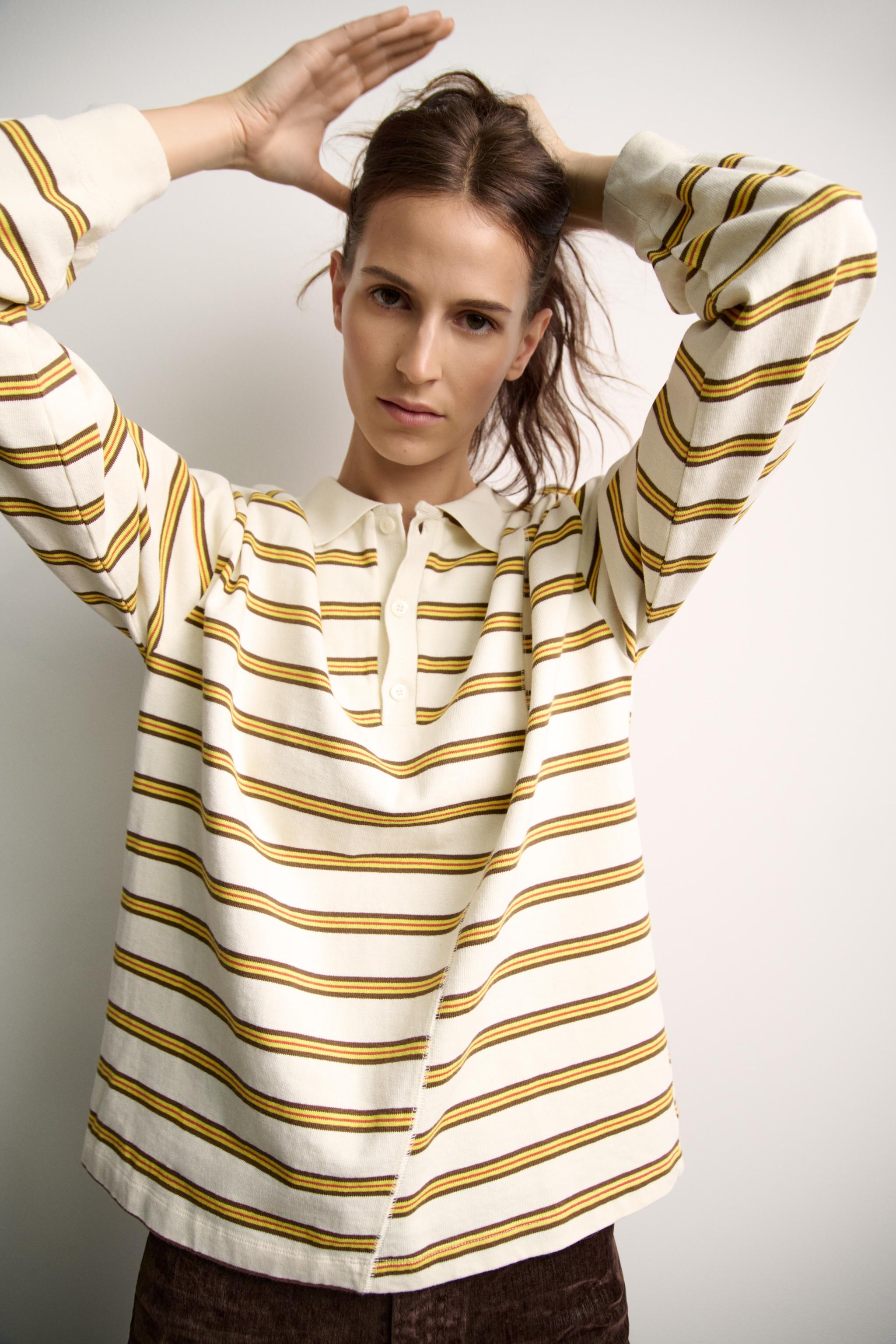 Striped polo shirt womens online