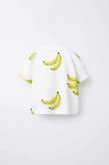 BANANA PRINT T-SHIRT - Oyster-white by Zara - Image 1
